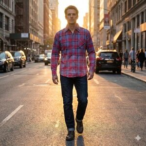 Grunge Bleached Flannel Shirt